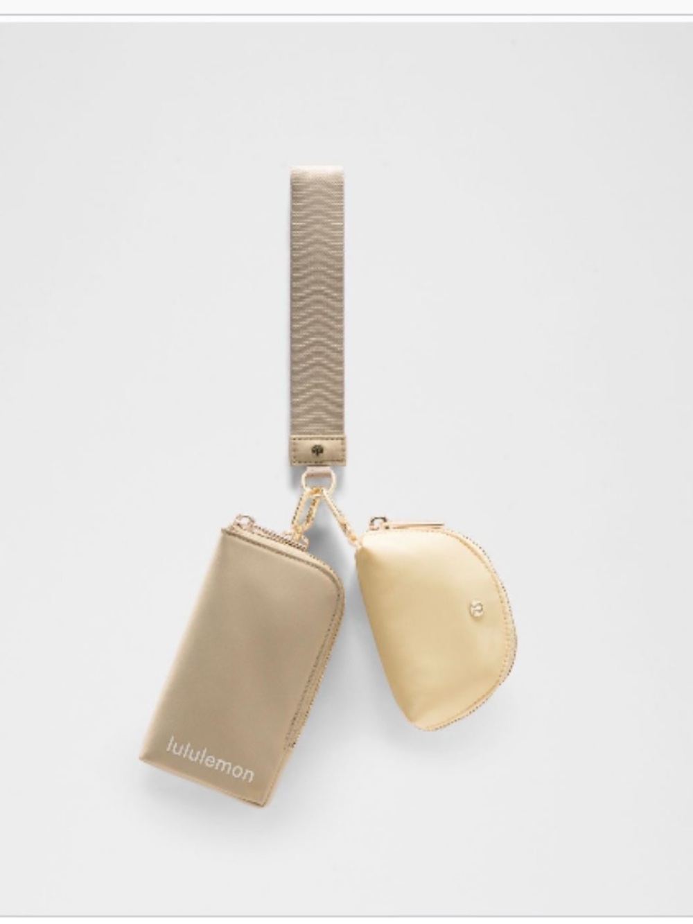 Lululemon Dual Pouch Wristlet *Wallet Sheer Oak/Butter Cream